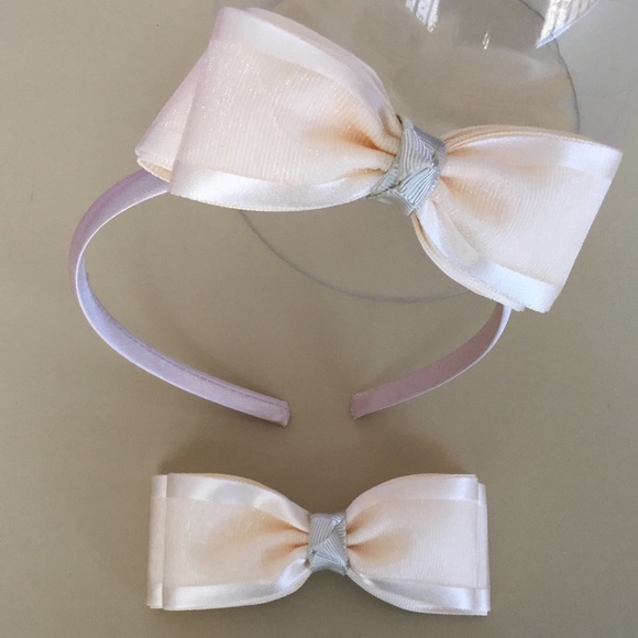 Ivory Hairband & Bow Set - Picture 1 of 1